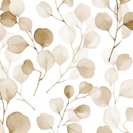 Galerie Flora Eucalyptus White & Brown Wallpaper