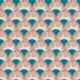 Rasch Amazing Fan Motif Teal Wallpaper 539349