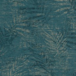 Rasch Distressed Palm Teal and Gold Wallpaper 546637