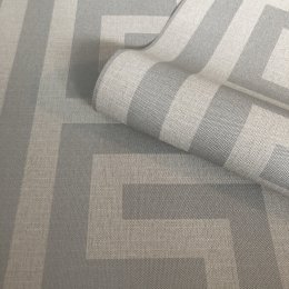 Belgravia Decor Giorgio Greek Key Soft Silver Wallpaper GB8109