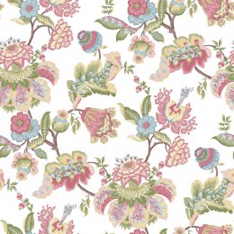 Galerie Jacobin Garden Pink/Green Floral Multi-wallpaper