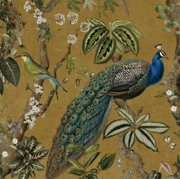 Holden Decor Peacock Cassia Ochre Wallpaper