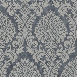 Grandeco Chenille Damask Navy Wallpaper A50101