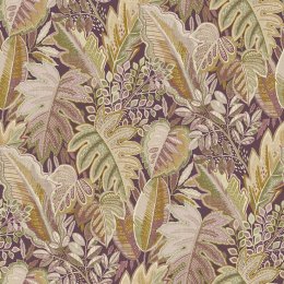 Grandeco Tribal Leaf Parme Wallpaper A58401