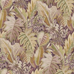 Grandeco Tribal Leaf Parme Wallpaper A58401