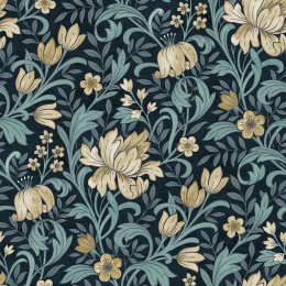 Grandeco Marian Navy Wallpaper A67103