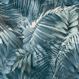 Grandeco Antigua Palm Blue Wallpaper 170705