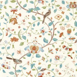 Sanderson Arils Garden Teal & Russet Wallpaper