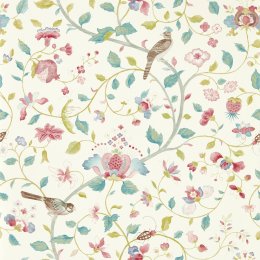 Sanderson Arils Garden Blue Clay & Pink Wallpaper