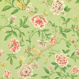 Sanderson Porcelain Garden Rose and Fennel Wallpaper DCAVPO101