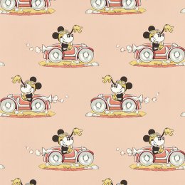 Sanderson Minnie On The Move Candy Floss Wallpaper