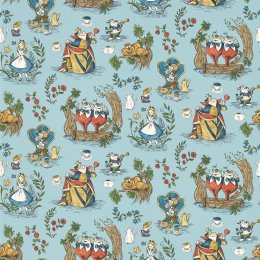 Sanderson Alice in Wonderland Puddle Blue Wallpaper