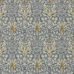 Morris & Co Snakeshead Indigo & Cumin Wallpaper