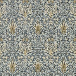 Morris & Co Snakeshead Indigo & Cumin Wallpaper