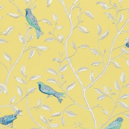 Sanderson Finches Yellow Wallpaper DOPWFI101