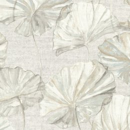 Grandeco Water Lily White Wallpaper EE2001