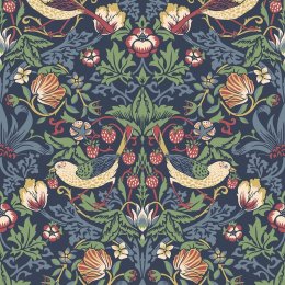 Galerie Fragaria Garden Blue/Green/Red Wallpaper