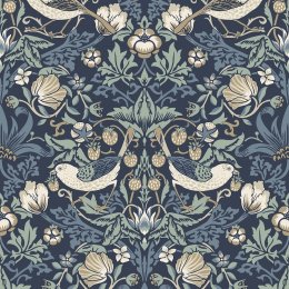Galerie Fragaria Garden Blue/Tan/White Wallpaper