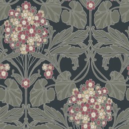 Galerie Floral Hydrangea Olive/Pink/Beige/White/Black Wallpaper