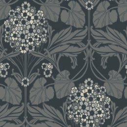 Galerie Floral Hydrangea Black/Grey/White Wallpaper