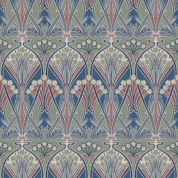 Galerie Dragonfly Damask Green/Blue/Red Wallpaper