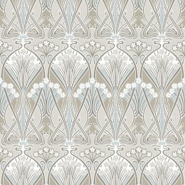 Galerie Dragonfly Damask Teal/Green/Mauve Wallpaper