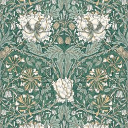 Galerie Ogee Flora Green/Tan/Cream Wallpaper