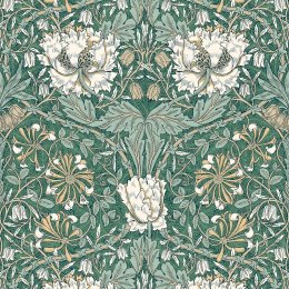 Galerie Ogee Flora Green/Tan/Cream Wallpaper