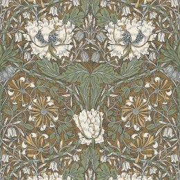 Galerie Ogee Flora Orange/Green/Cream Wallpaper