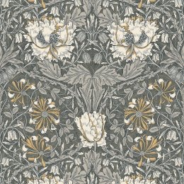 Galerie Ogee Flora Charcoal/Cream/Yellow Wallpaper