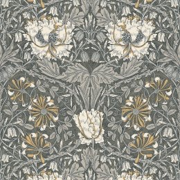 Galerie Ogee Flora Charcoal/Cream/Yellow Wallpaper