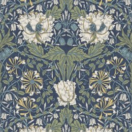 Galerie Ogee Flora Blue/Green/White Wallpaper