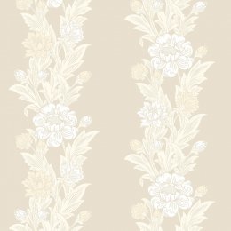Galerie Blooming Stripe White/Beige Wallpaper