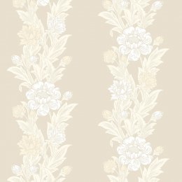 Galerie Blooming Stripe White/Beige Wallpaper