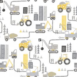 Galerie Construction Yellow/Greige Wallpaper