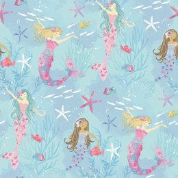Galerie Mermaids Turquoise/Hot Pink/Glitter Wallpaper