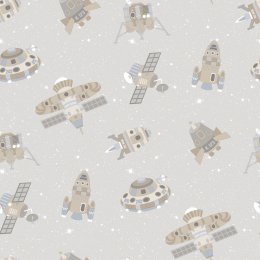 Galerie Spaceships Greige/Tan/Glitter Wallpaper