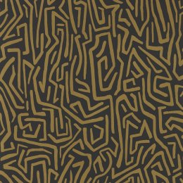 Harlequin Melodic Gold & Black Earth Wallpaper