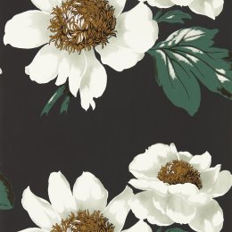 Paeonia Black Earth, Fig Leaf and Gold Wallpaper