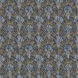 Grandeco Deco Fan Blue Wallpaper - Batch: 403784