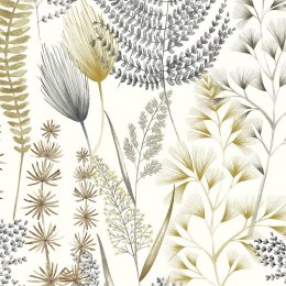 ohpopsi Summer Ferns Grey Mustard Wallpaper JRD50105W