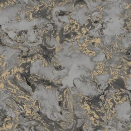 Ugepa Liquid Marble Charcoal and Gold Wallpaper L79809