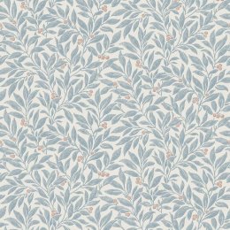 Crown Winter Berry Blue Wallpaper with delicate berry and leaf pattern