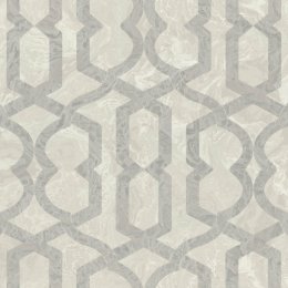 Murella Splendor Geo Ivory & Silver Wallpaper