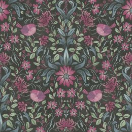 Galerie Floral Bird Motif Black