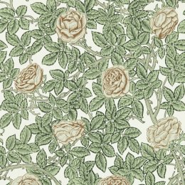 Morris & Co Rambling Rose Leafy Arbour & Pearwood Wallpaper