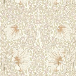 Morris & Co Pimpernel Cochineal Pink Wallpaper