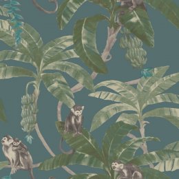 Grandeco Monkey Puzzle Green Wallpaper MY2403