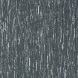 Clarke & Clarke Asper Midnight Wallpaper flat image with metallic blue vertical stripe design on a textured deep blue background.