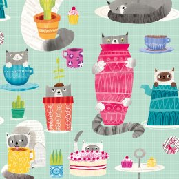 ohpopsi Kitten Kaboodle Spearmint Wallpaper WGU50108W